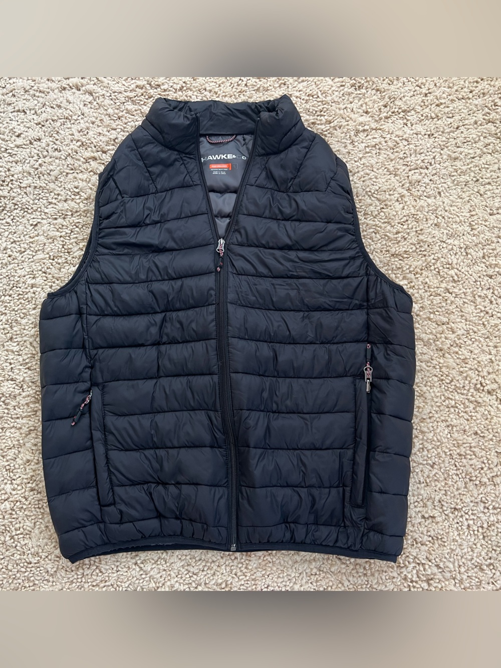 Hawke & Co. Men’s Lightweight Quilted Puffer Vest - Black Large